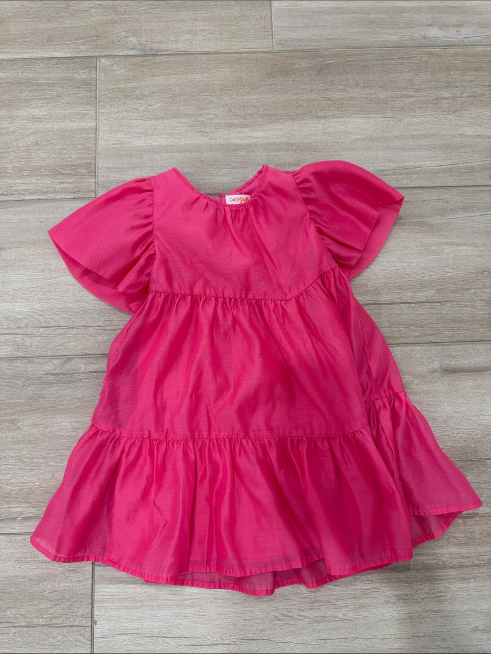 Cat & Jack Girls' Bright Fuchsia Tiered Dress